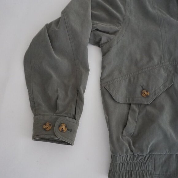Vintage '90S Barracuda Olive Green Jackson Style Zip Up Farmer Jacket Medium - Picture 9 of 11